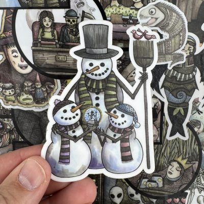 Snowmen Family 3 Inch Sticker