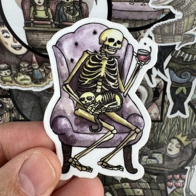 Skeleton Chair 3 Inch Sticker