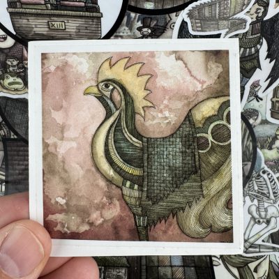 Rooster 3 Inch Sticker