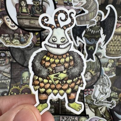 Harlequin Monster 3 Inch Sticker