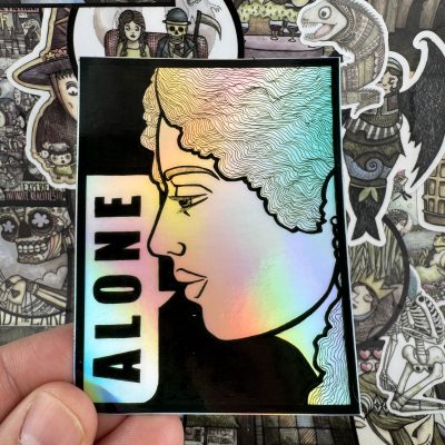 Alone 3-3/4 Inch Holographic Sticker