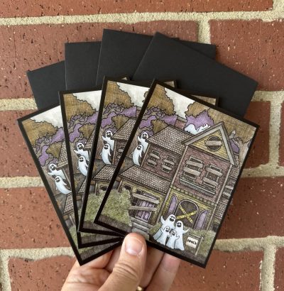 Haunted House III Greeting Cards With Black Envelopes