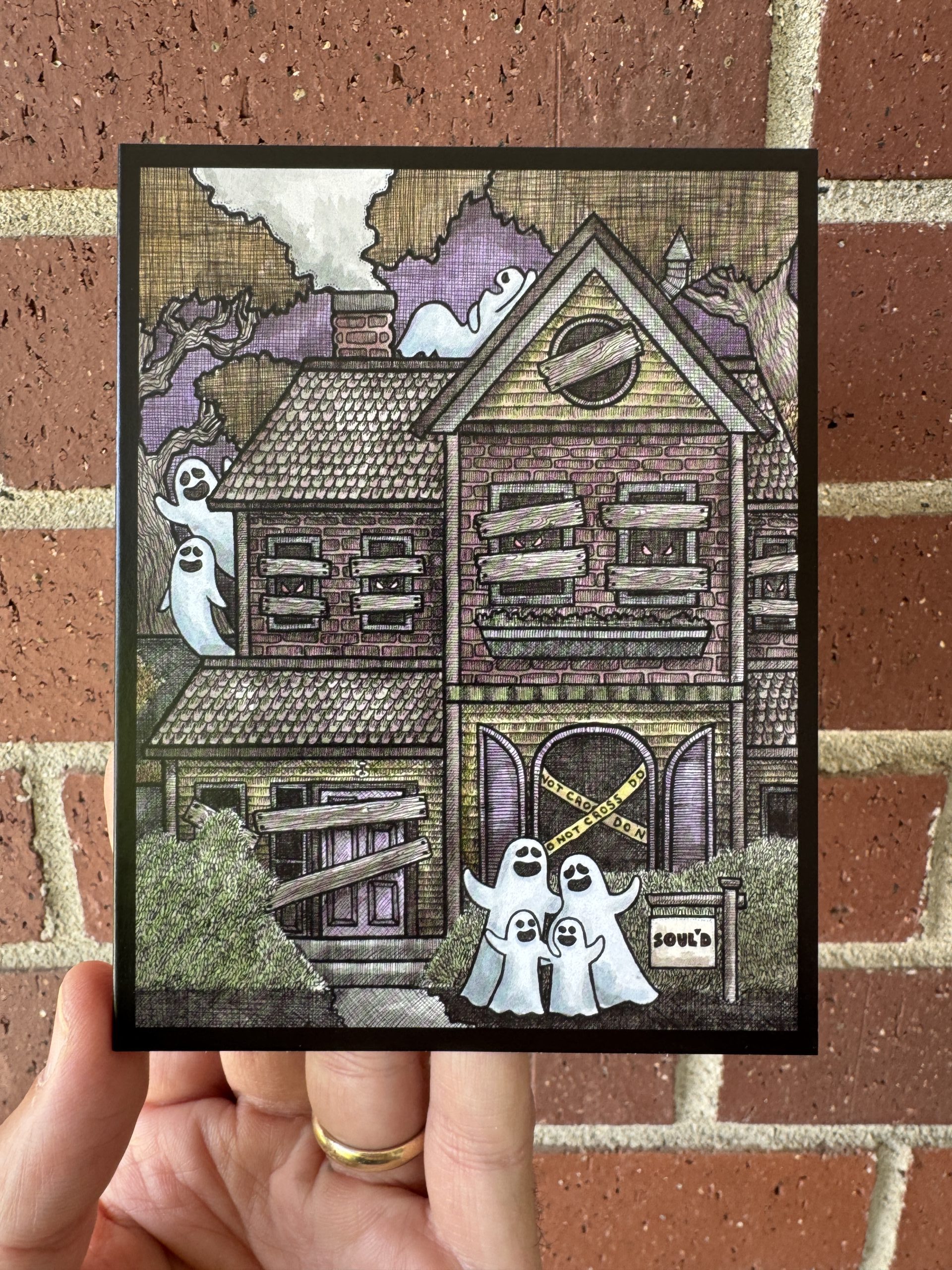 Haunted House III Greeting Cards With Black Envelopes - Image 4