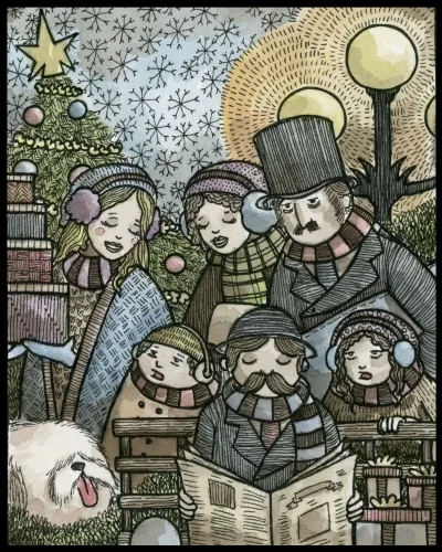 Christmas Carols 8x10 Print