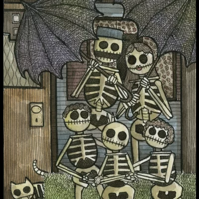 Skeleton Family 8x10 Print