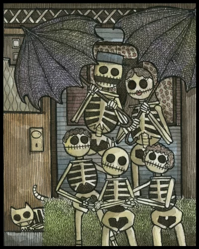 Skeleton Family 8x10 Print