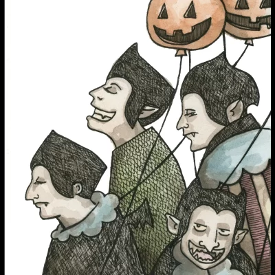 Vampire Balloon 8x10 Print