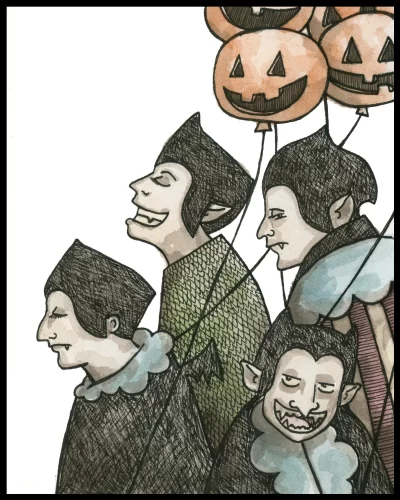 Vampire Balloon 8x10 Print