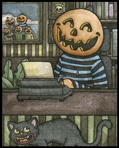 Pumpkin Typewriter 8x10 Print