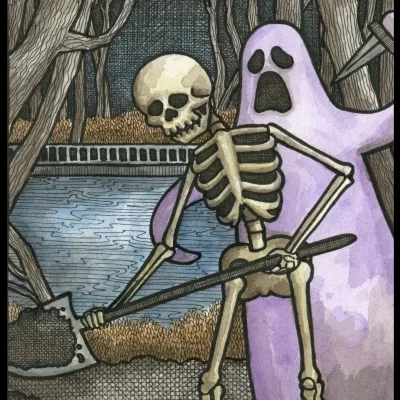 Skeleton Shovel 8x10 Print