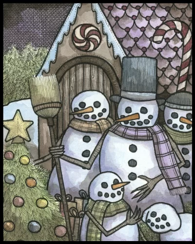 Snowmen 8x10 Print