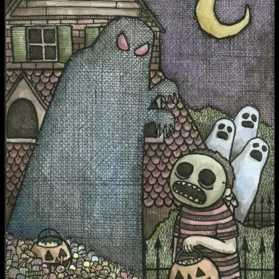 Trick-or-Treat Monster 8x10 Print