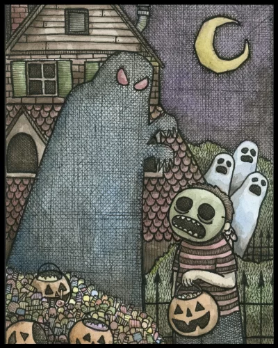 Trick-or-Treat Monster 8x10 Print