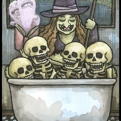 Witch Bathtub 8x10 Print