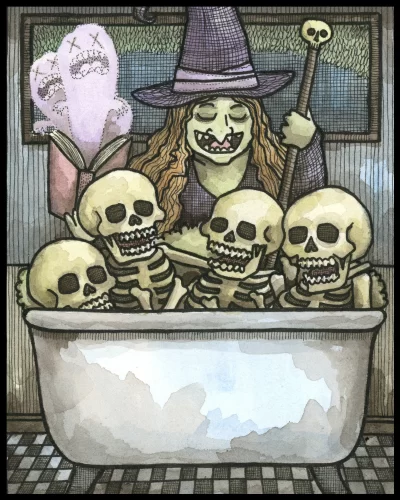 Witch Bathtub 8x10 Print