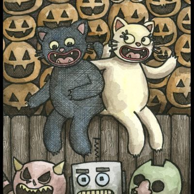 Pumpkin Cats 8x10 Print