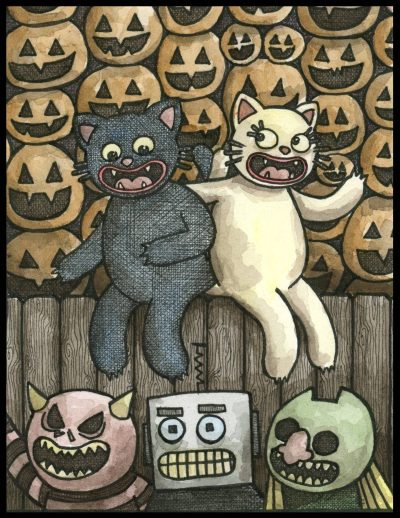 Pumpkin Cats 8x10 Print