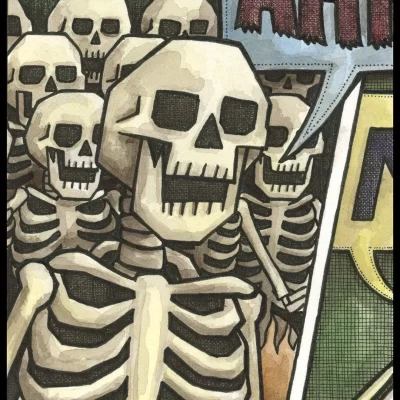 Skeleton Comic 8x10 Print