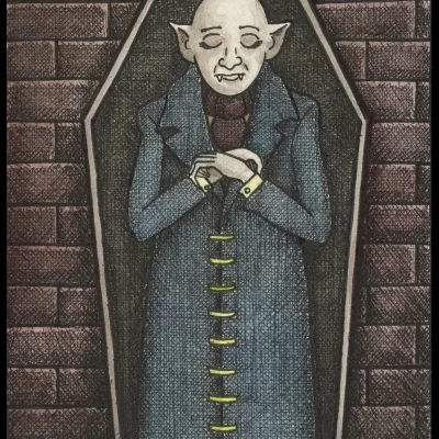 Vampire Coffin Bench 8x10 Print