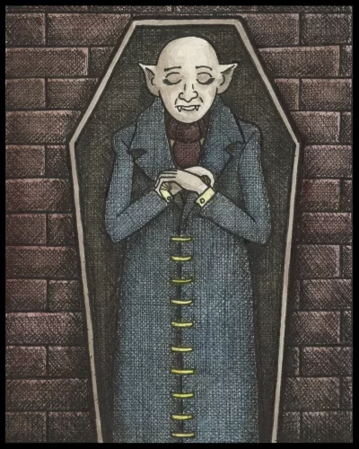 Vampire Coffin Bench 8x10 Print