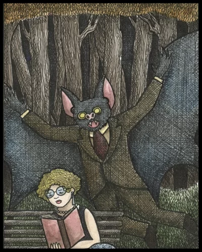 Vampire Bat Bench 8x10 Print