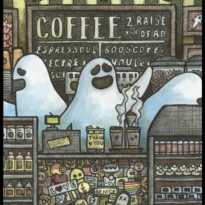 Ghost Coffee 8x10 Print
