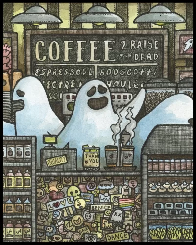 Ghost Coffee 8x10 Print