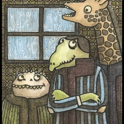 Alligator Giraffe 8x10 Print