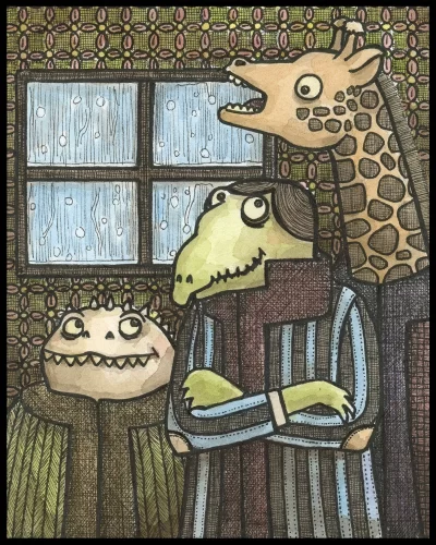 Alligator Giraffe 8x10 Print