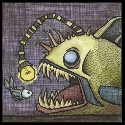 Angler Fish 8x8 Print