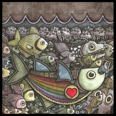 Rainbow Fish 8x8 Print