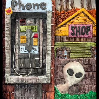 Clay-Alien Phone 8x10 Print