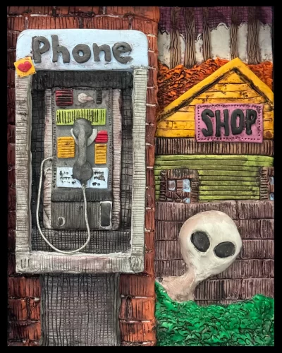 Clay-Alien Phone 8x10 Print