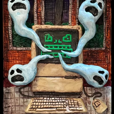 Clay-Ghost Computer 8x10 Print
