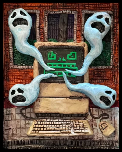 Clay-Ghost Computer 8x10 Print