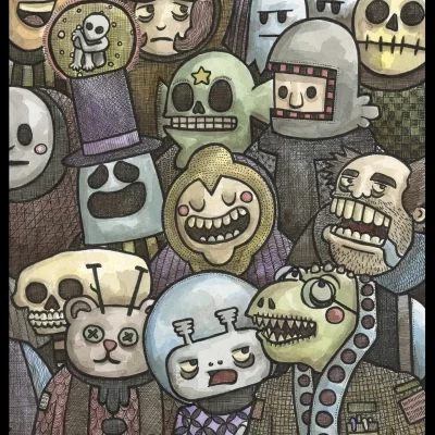 Halloween Crowd 8x10 Print