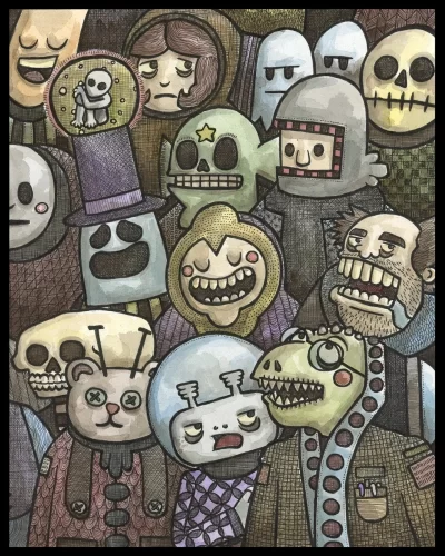 Halloween Crowd 8x10 Print