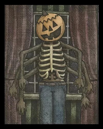 Pumpkin Curtain 8x10 Print