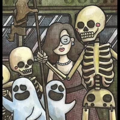 Skeleton Subway 8x10 Print