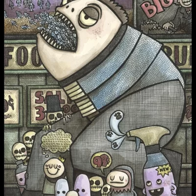 Grocery Store Monster 8x10 Print