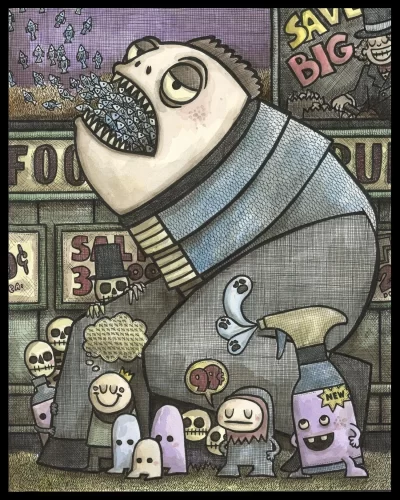 Grocery Store Monster 8x10 Print