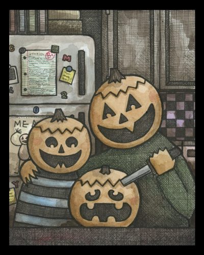 Pumpkin Carving 8x10 Print