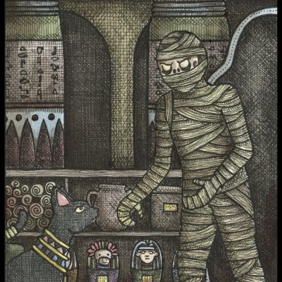 Mummy Cat 8x10 Print