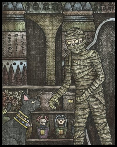 Mummy Cat 8x10 Print